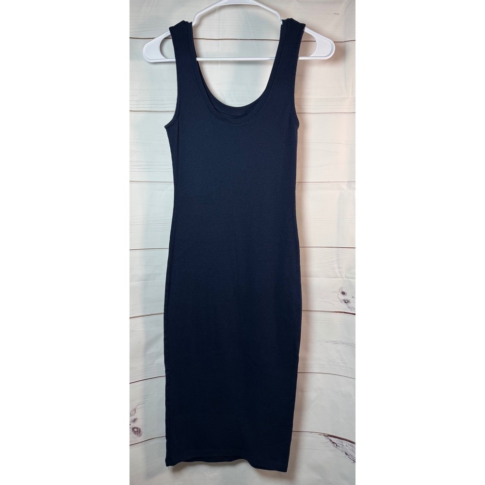Ambiance Navy Blue Ribbed Tank Dress / Size Small / Sku0110 - Picture 3 of 5